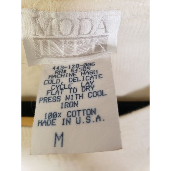 Moda INTL vintage skater dress size Medium long sleeve quilted cream - Picture 3 of 13